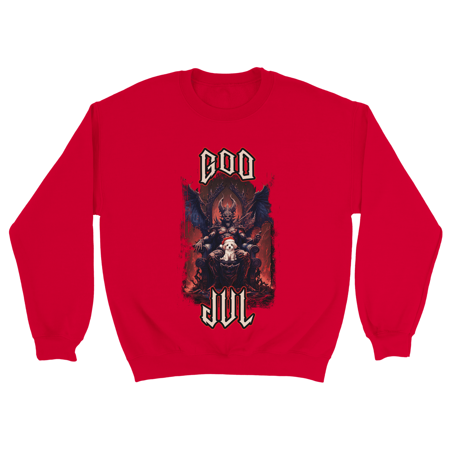 God Jul häftig hundvalp - Sweatshirt Röd