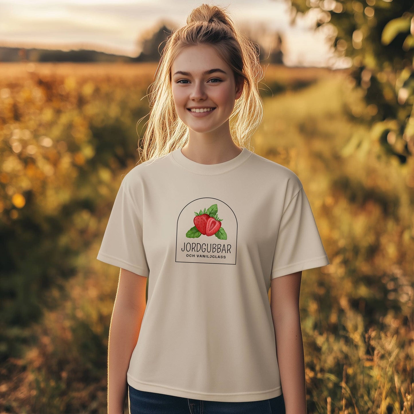 Jordgubbar och vaniljglass - T-shirt