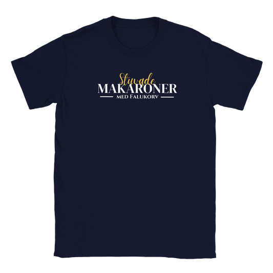 Stuvade makaroner med falukorv - T-shirt för barn Marinblå