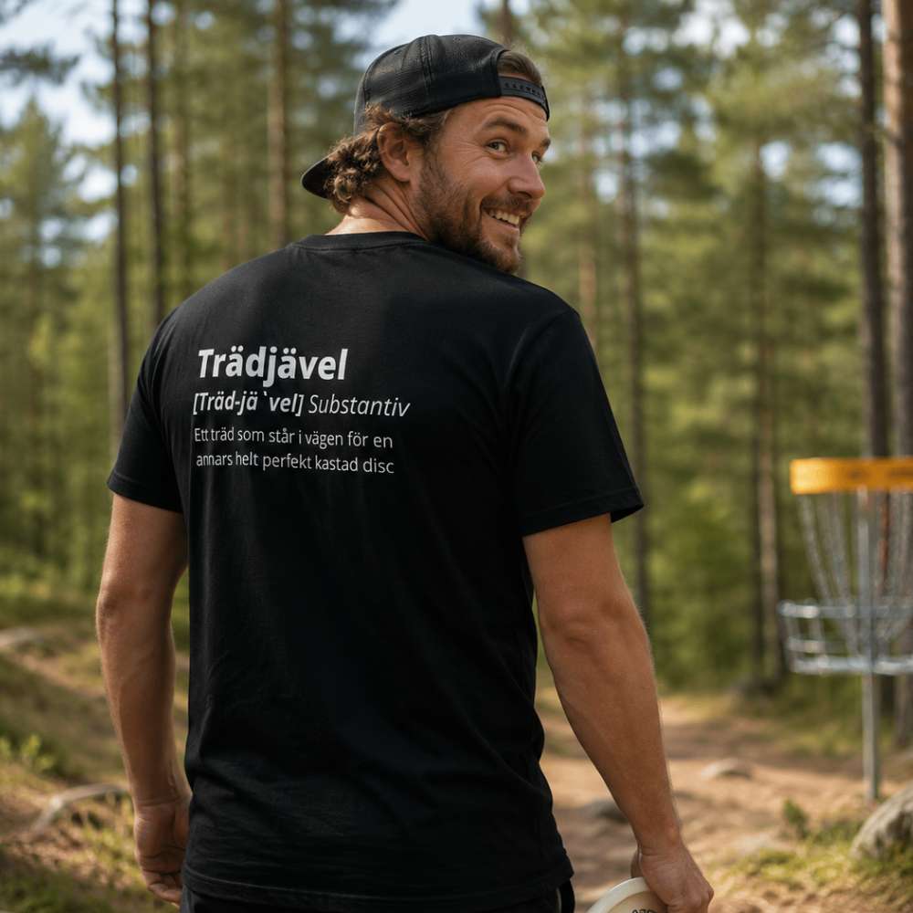 Trädjävel Discgolf - T-shirt med ryggtryck
