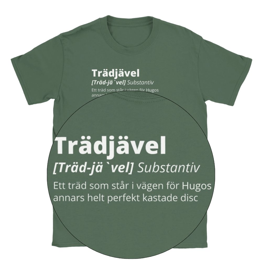 Designa din egen t-shirt - Trädjävel Discgolf med valfritt namn 