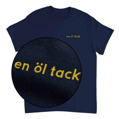en öl tack - T-shirt med brodyr