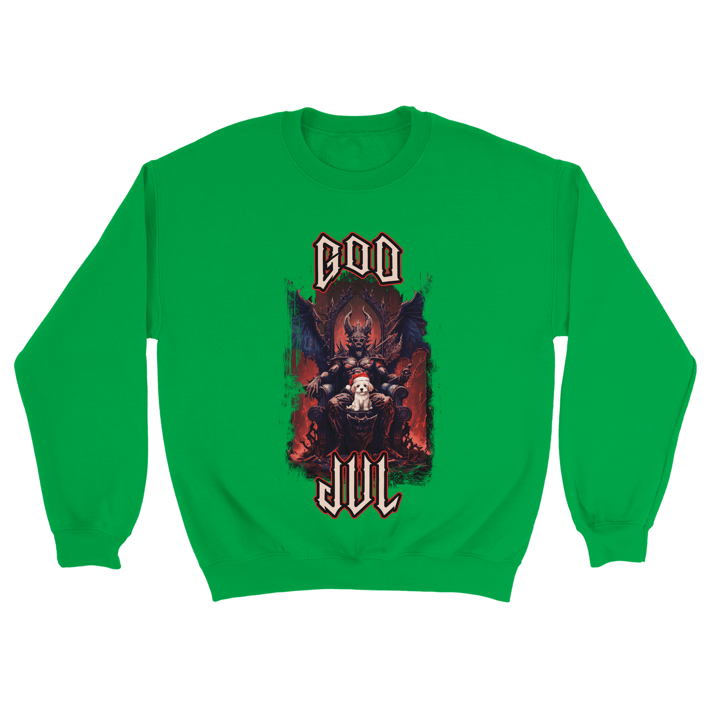 God Jul häftig hundvalp - Sweatshirt Grön