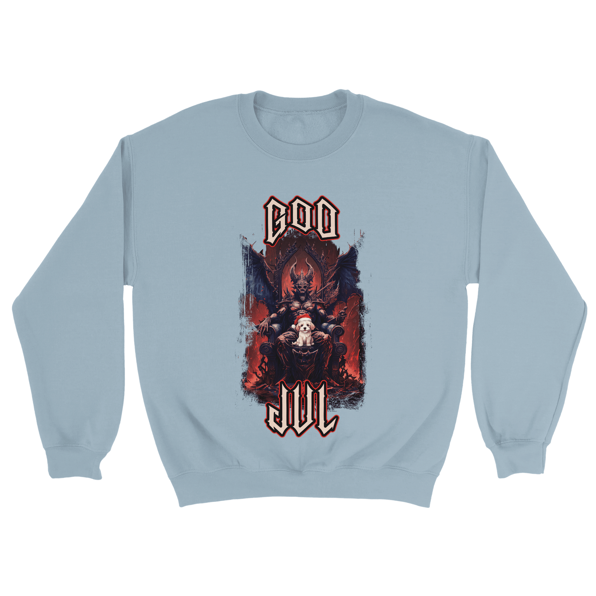 God Jul häftig hundvalp - Sweatshirt Ljusblå