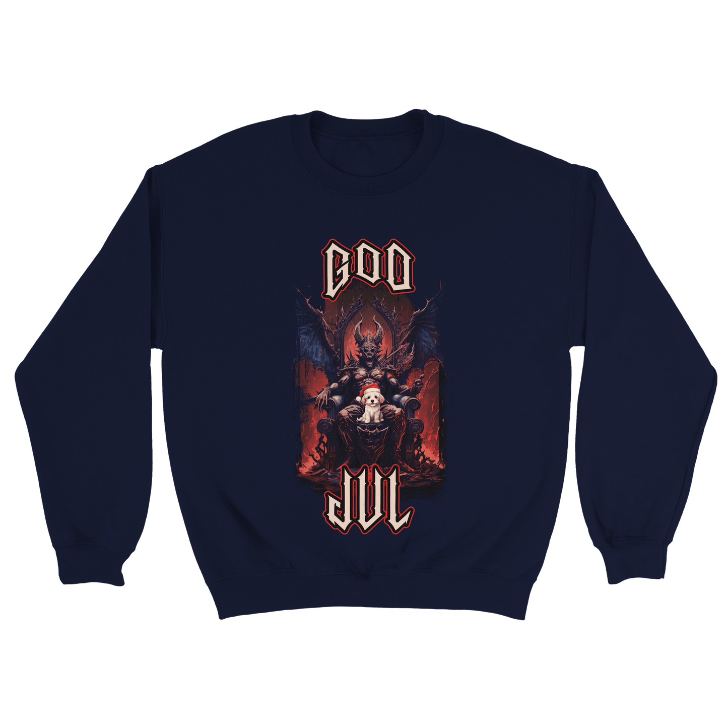 God Jul häftig hundvalp - Sweatshirt Marinblå