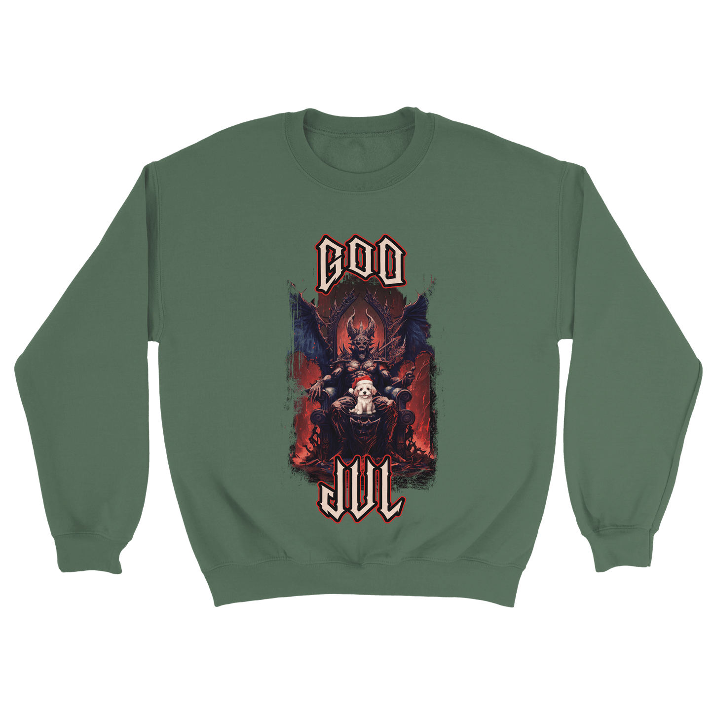 God Jul häftig hundvalp - Sweatshirt Militärgrön