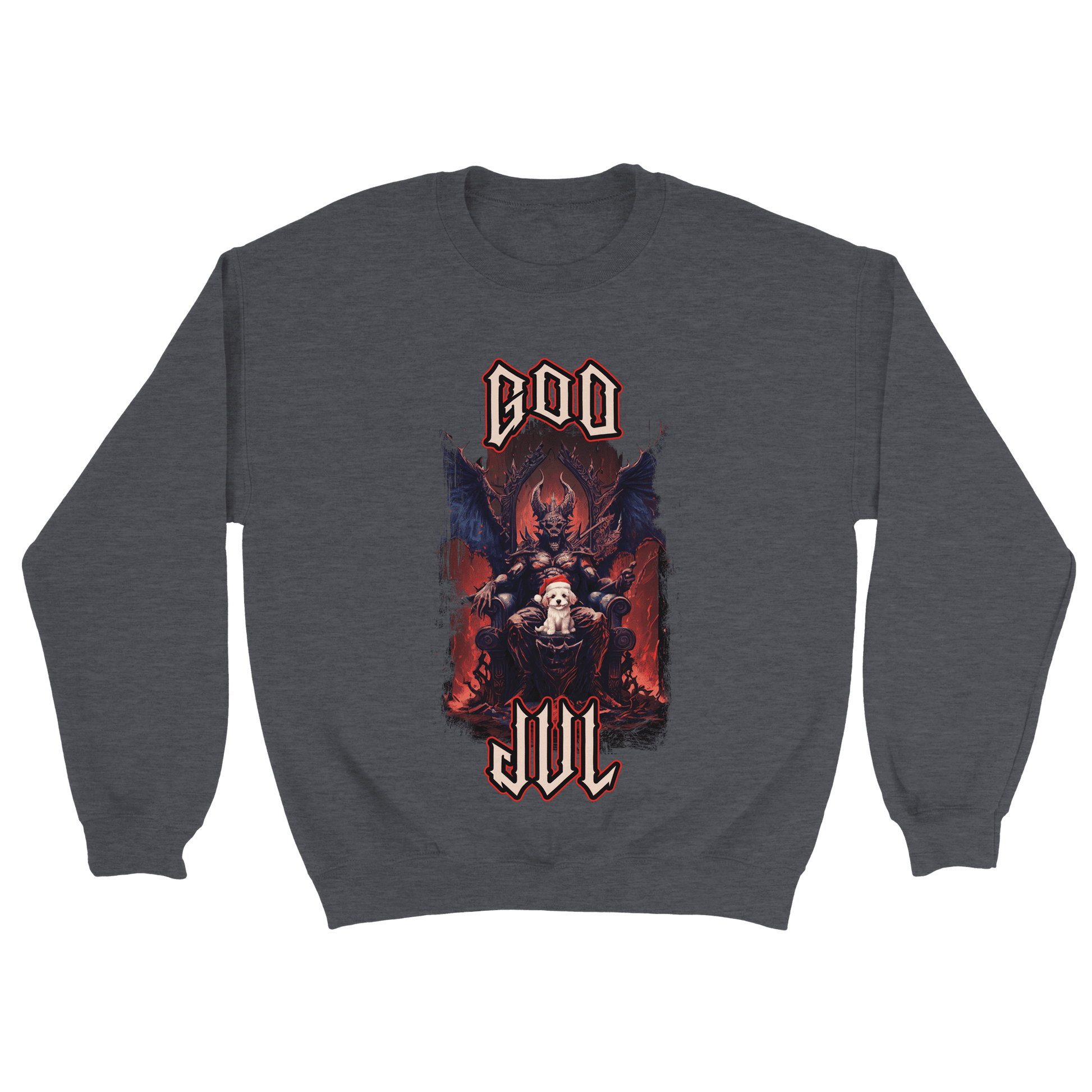 God Jul häftig hundvalp - Sweatshirt Mörkgrå