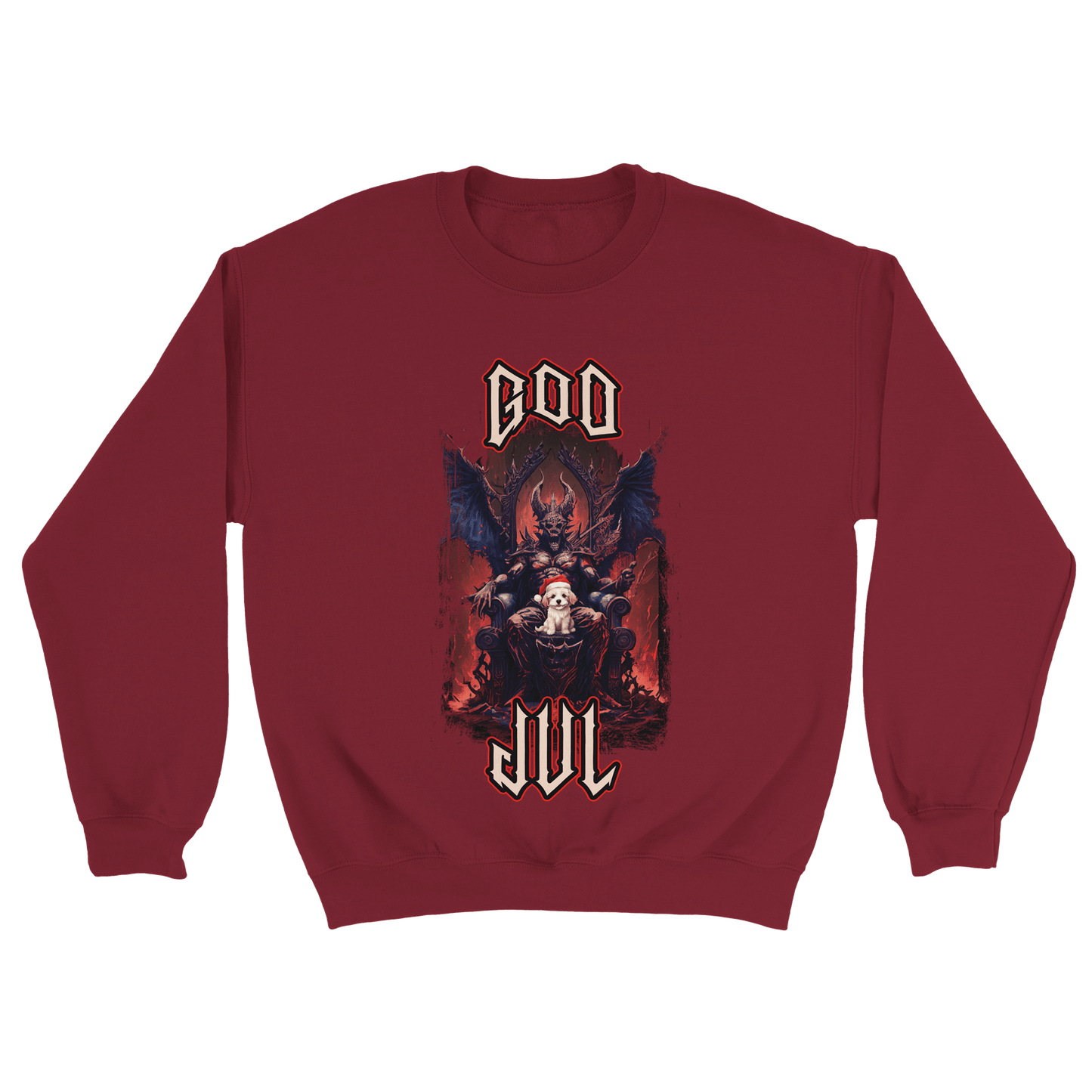 God Jul häftig hundvalp - Sweatshirt Mörkröd