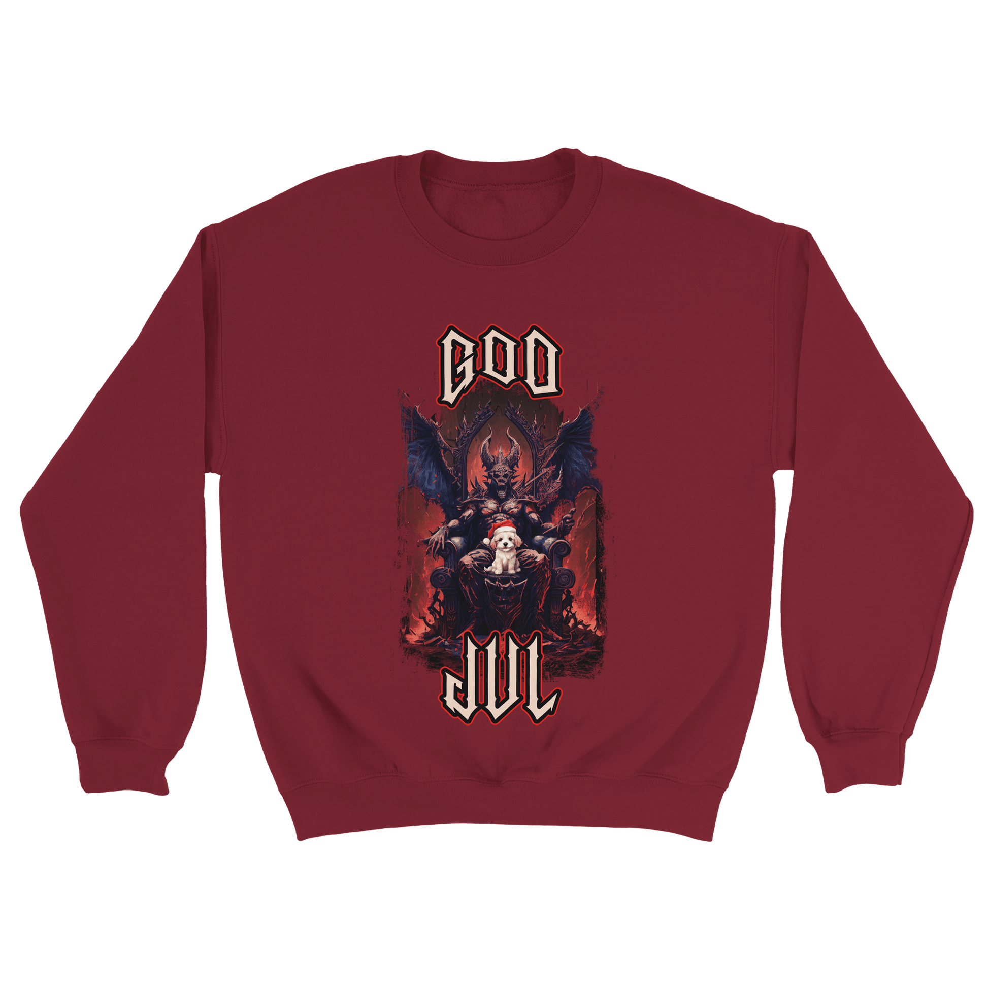 God Jul häftig hundvalp - Sweatshirt Mörkröd