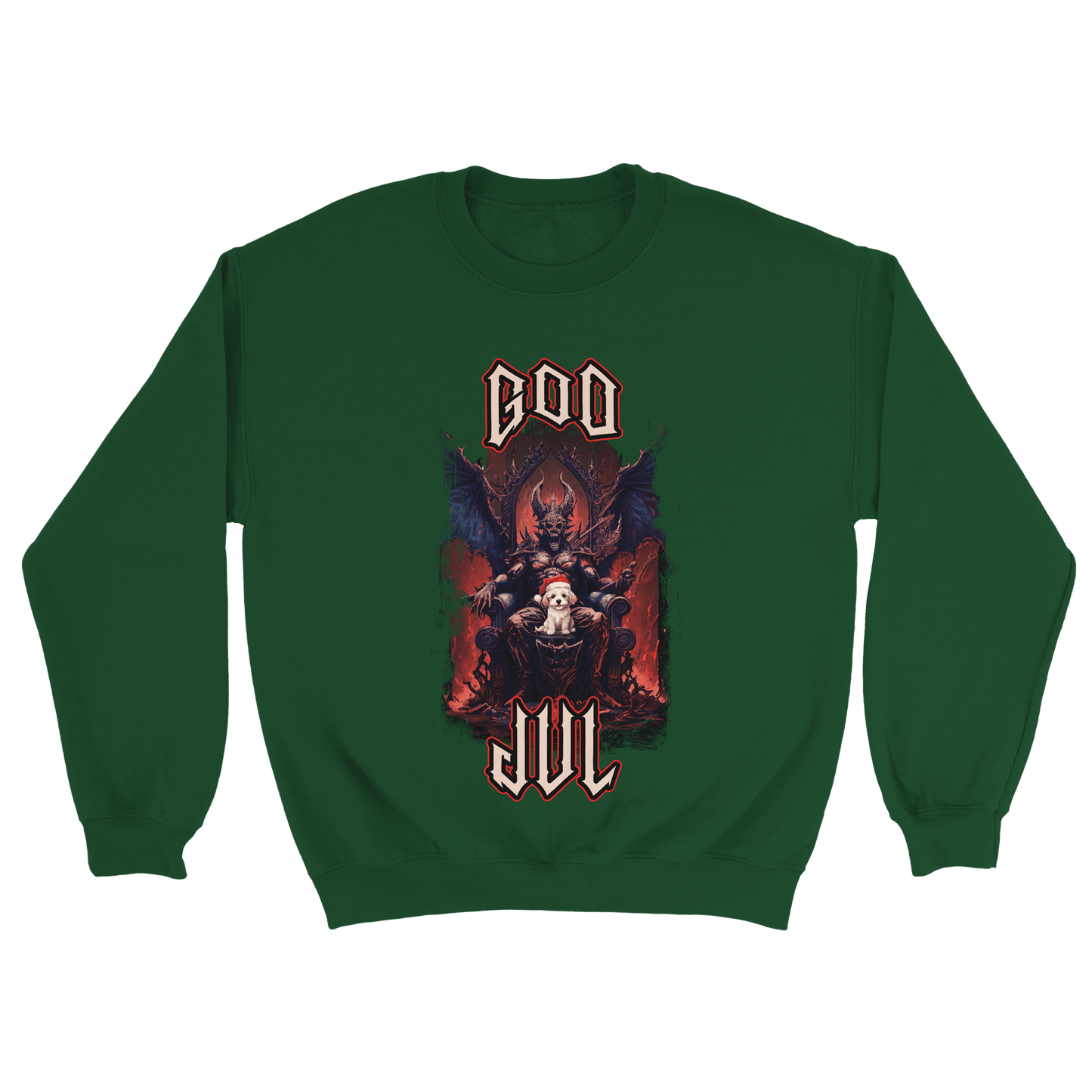 God Jul häftig hundvalp - Sweatshirt Mossgrön