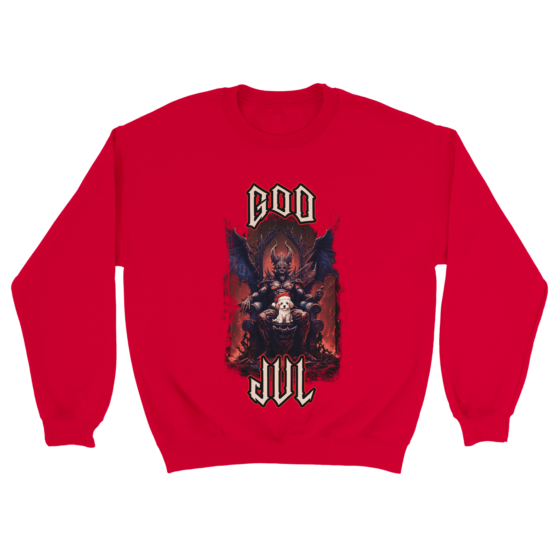 God Jul häftig hundvalp - Sweatshirt Röd