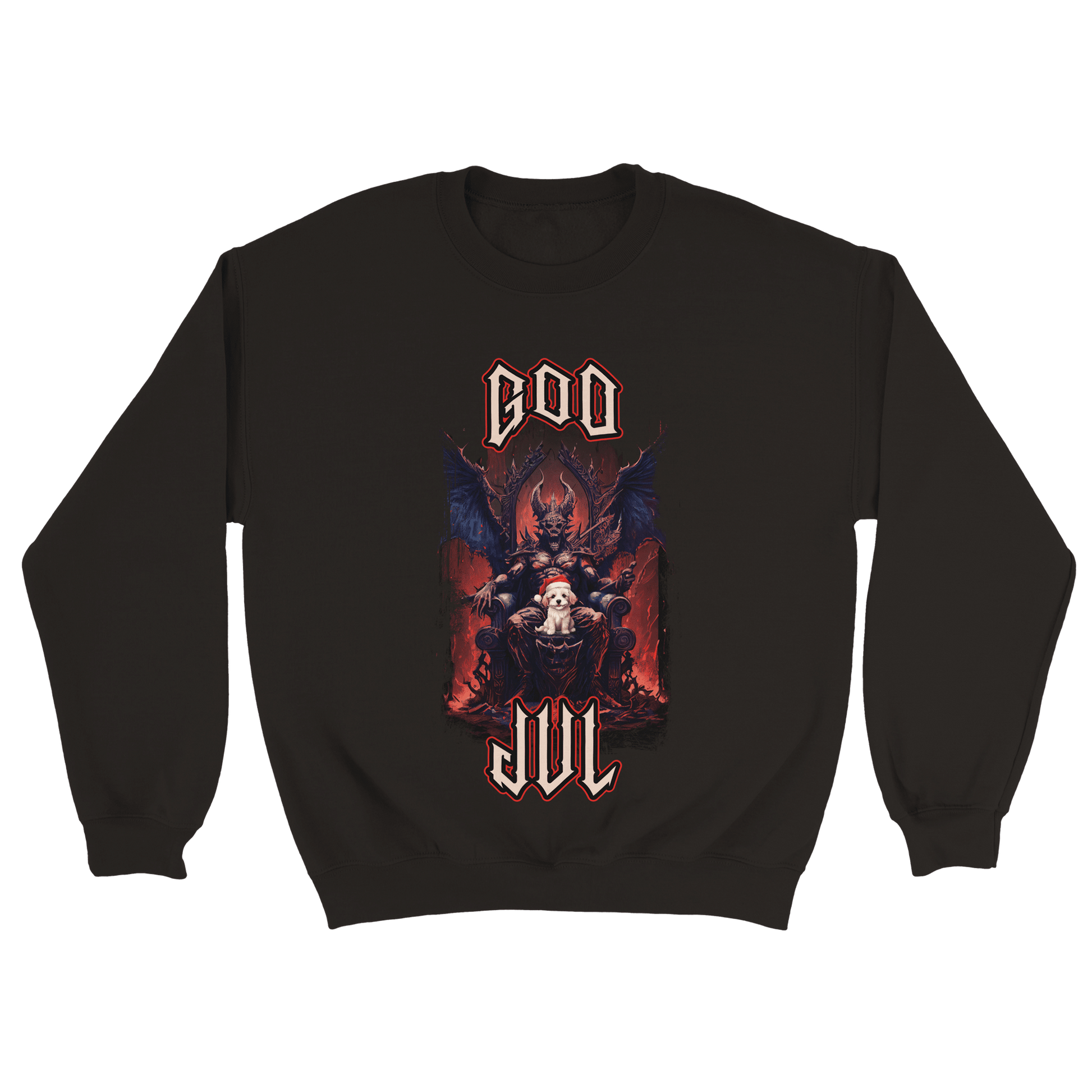 God Jul häftig hundvalp - Sweatshirt Svart