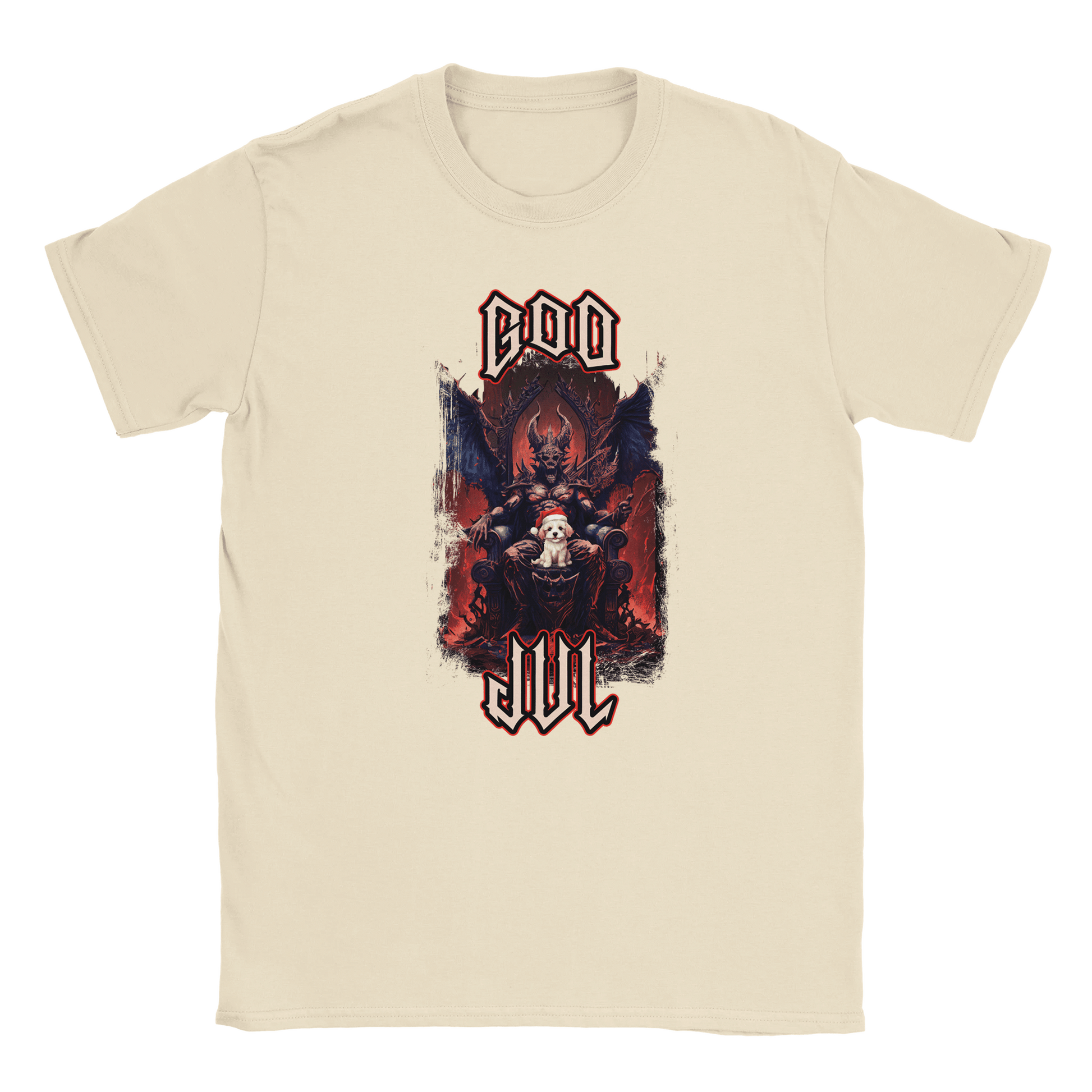 God Jul häftig hundvalp - T-shirt Beige