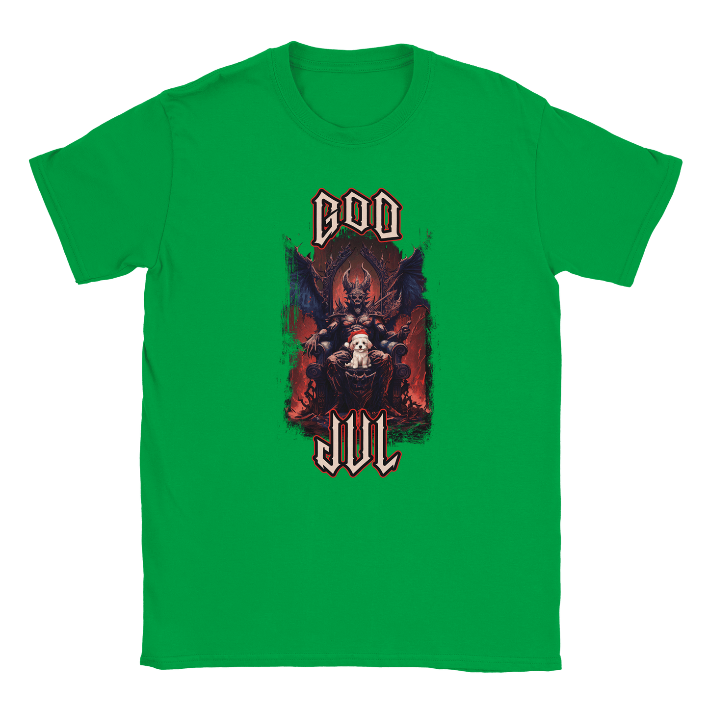 God Jul häftig hundvalp - T-shirt Grön