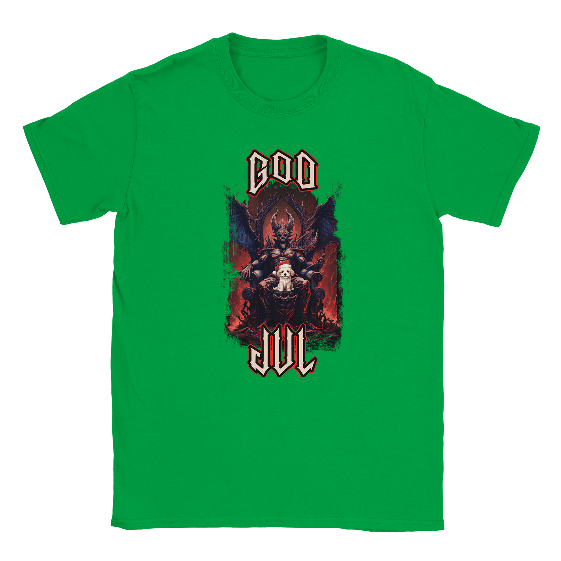 God Jul häftig hundvalp - T-shirt Grön