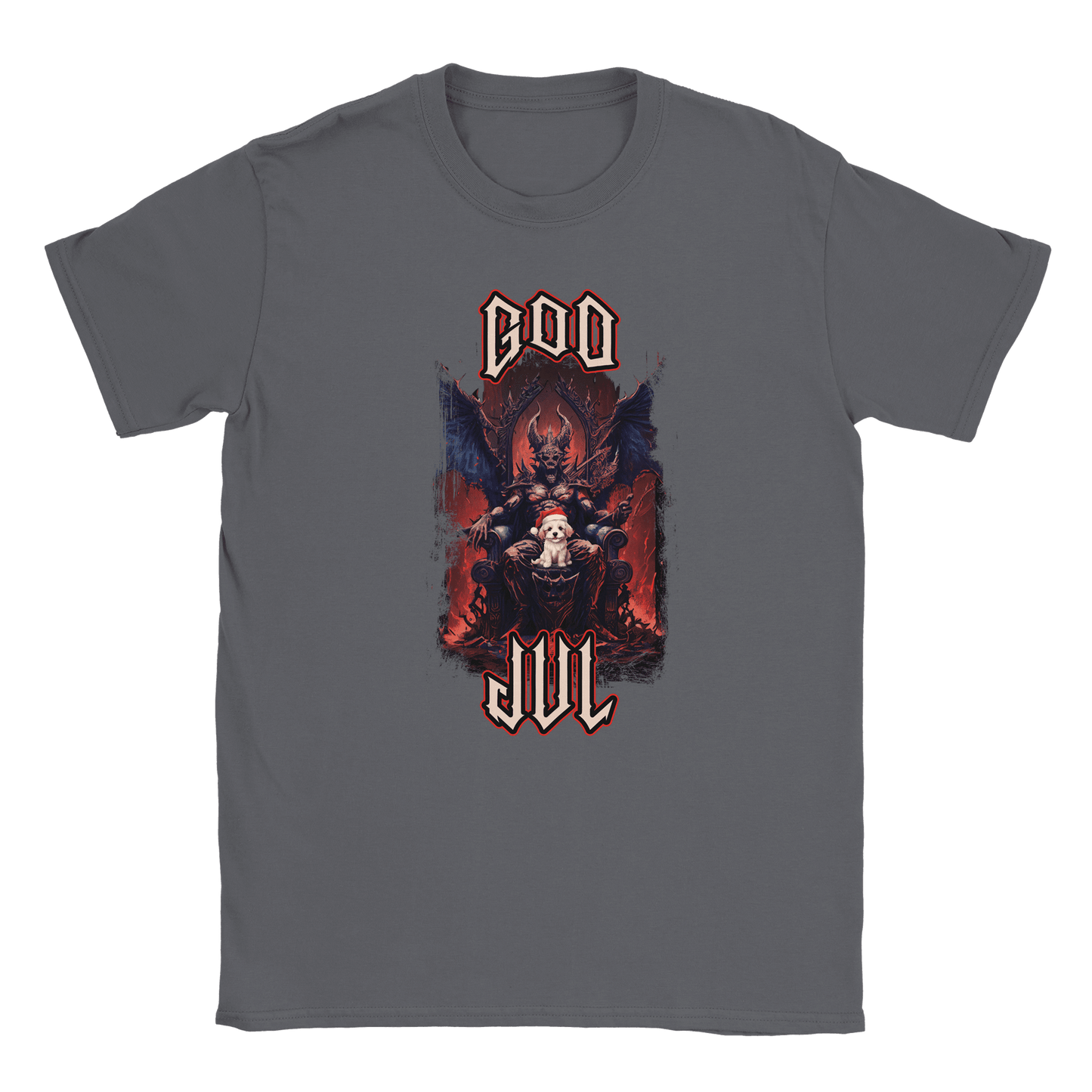 God Jul häftig hundvalp - T-shirt Kolgrå