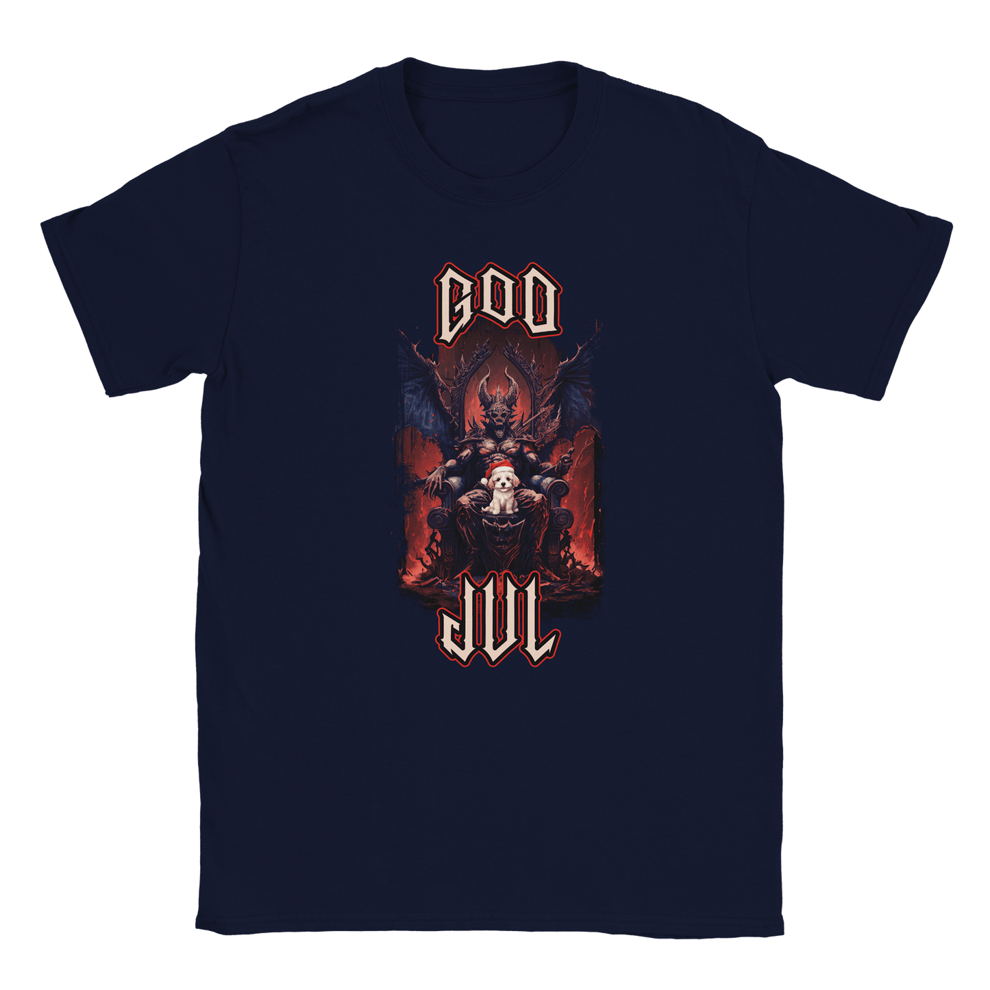 God Jul häftig hundvalp - T-shirt Marinblå