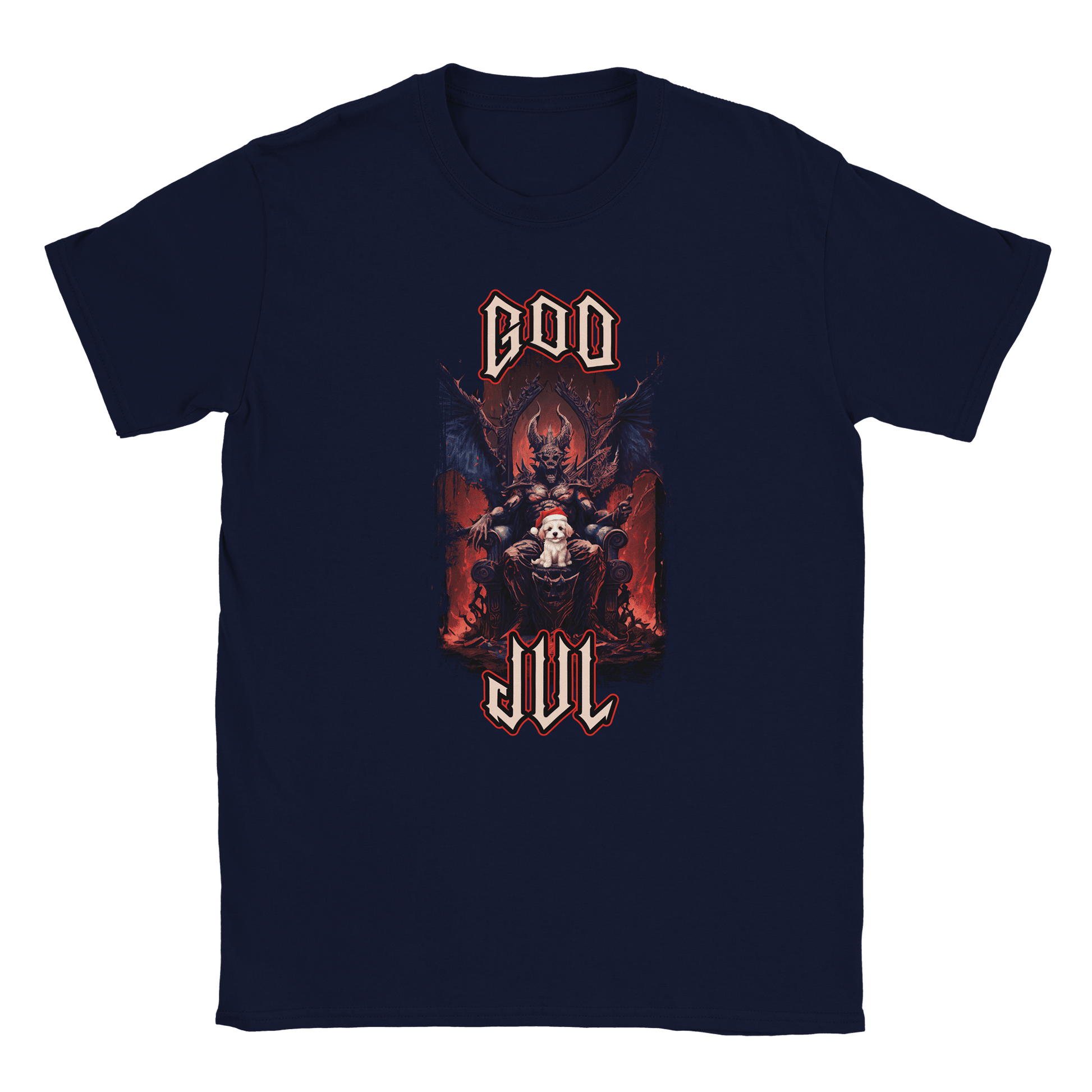 God Jul häftig hundvalp - T-shirt Marinblå