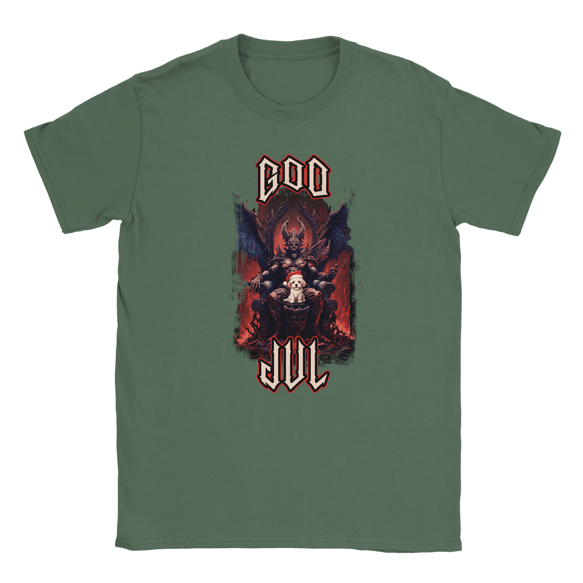 God Jul häftig hundvalp - T-shirt Militärgrön