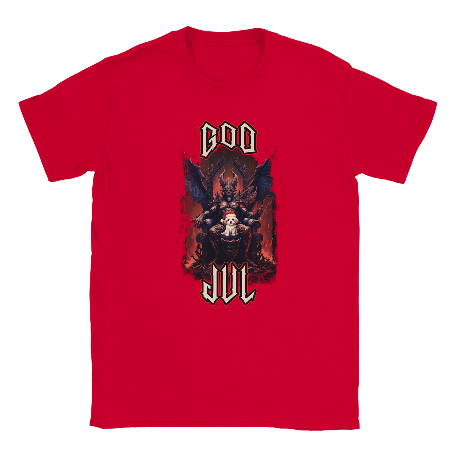God Jul häftig hundvalp - T-shirt Röd