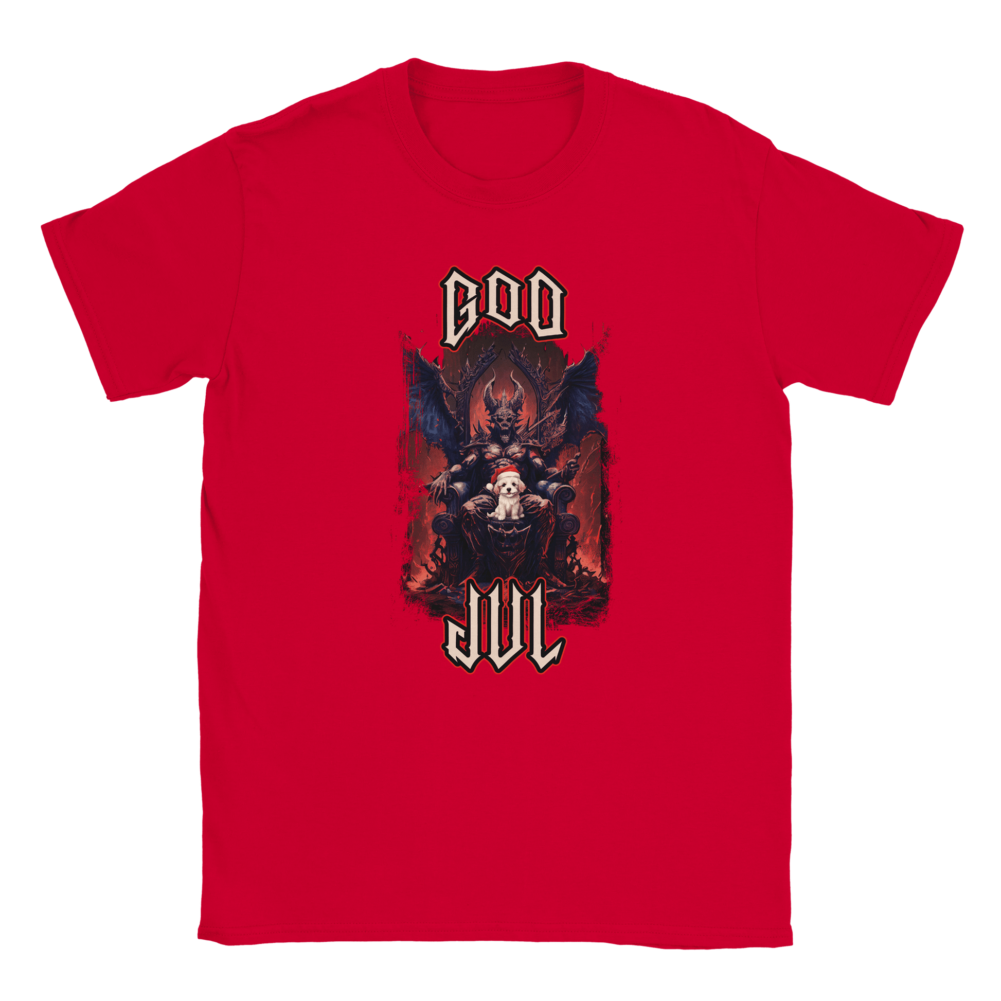 God Jul häftig hundvalp - T-shirt Röd