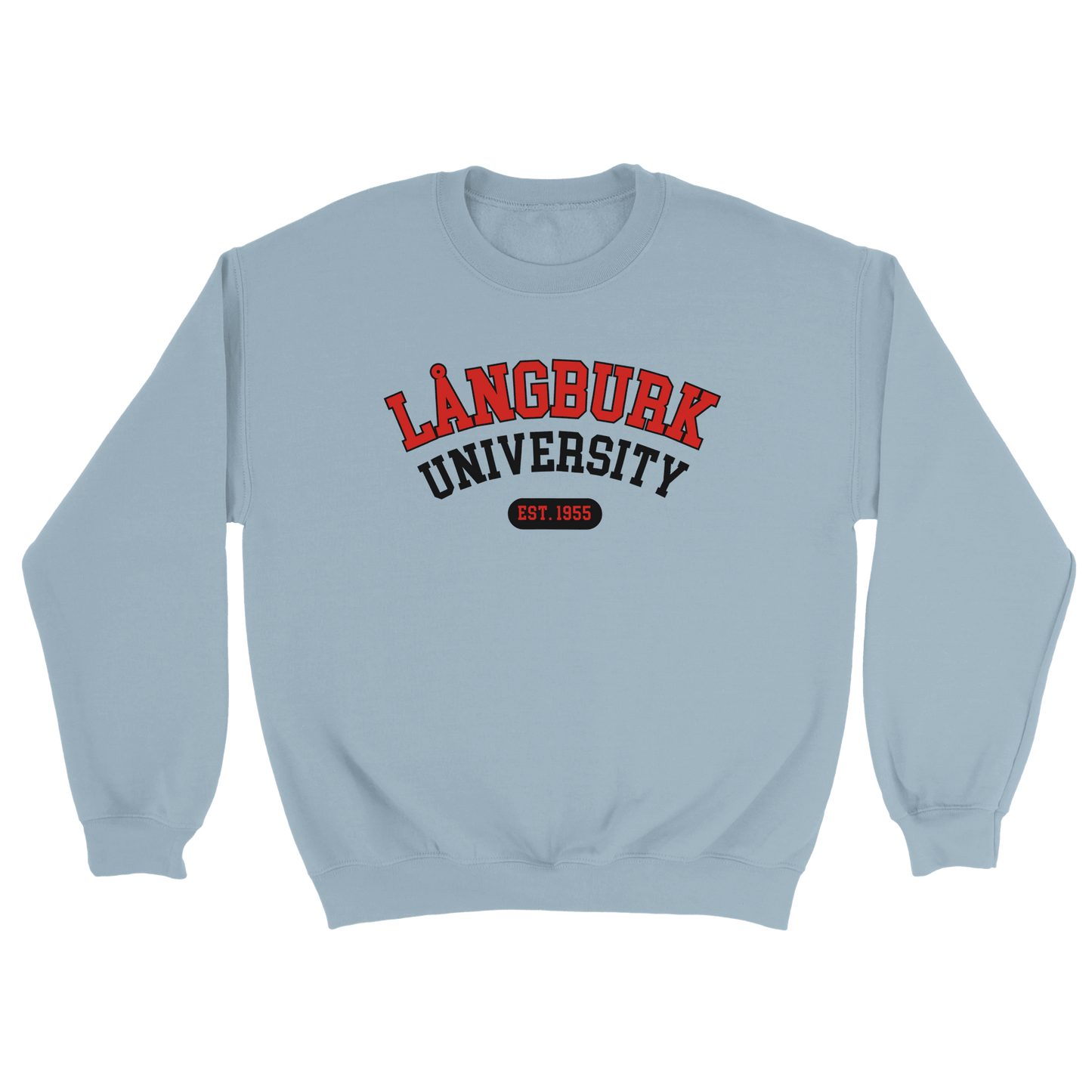 Långburk University Est. 1955 - Sweatshirt Ljusblå