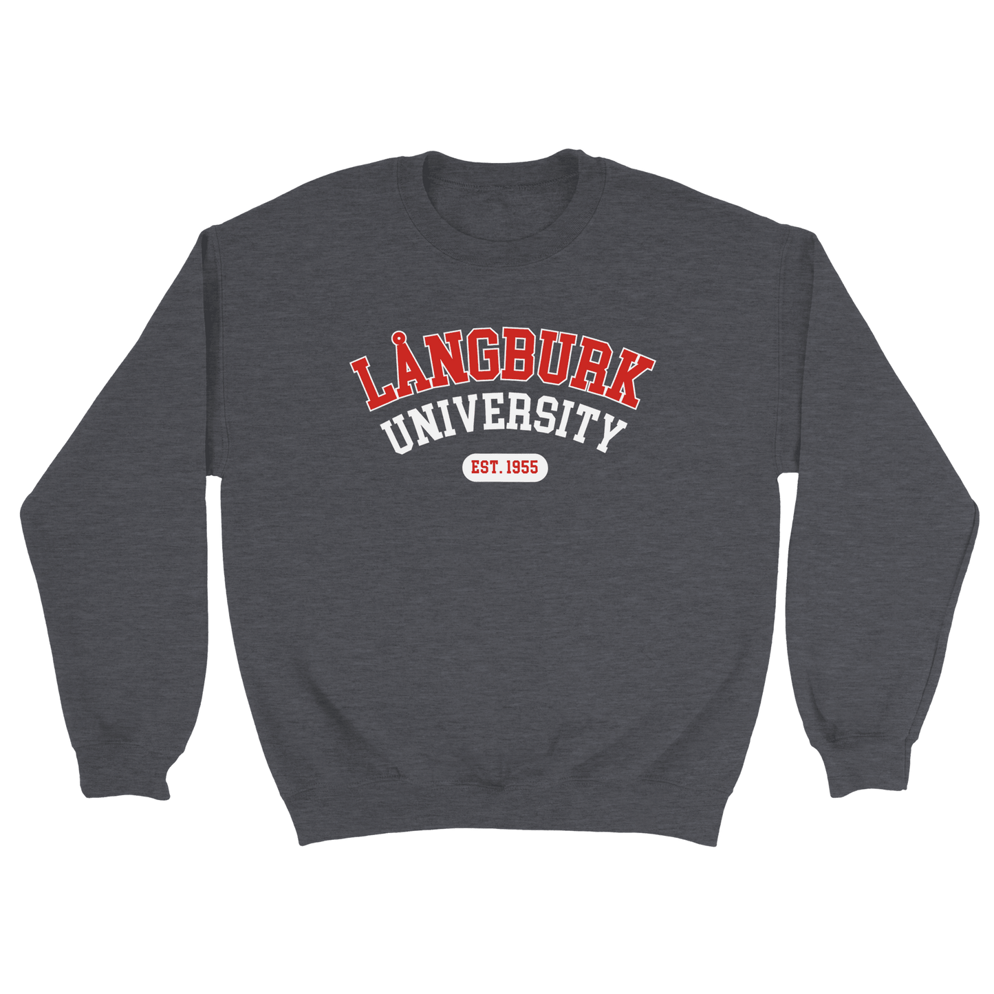 Långburk University Est. 1955 - Sweatshirt Mörkgrå