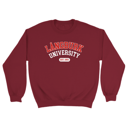 Långburk University Est. 1955 - Sweatshirt Mörkröd