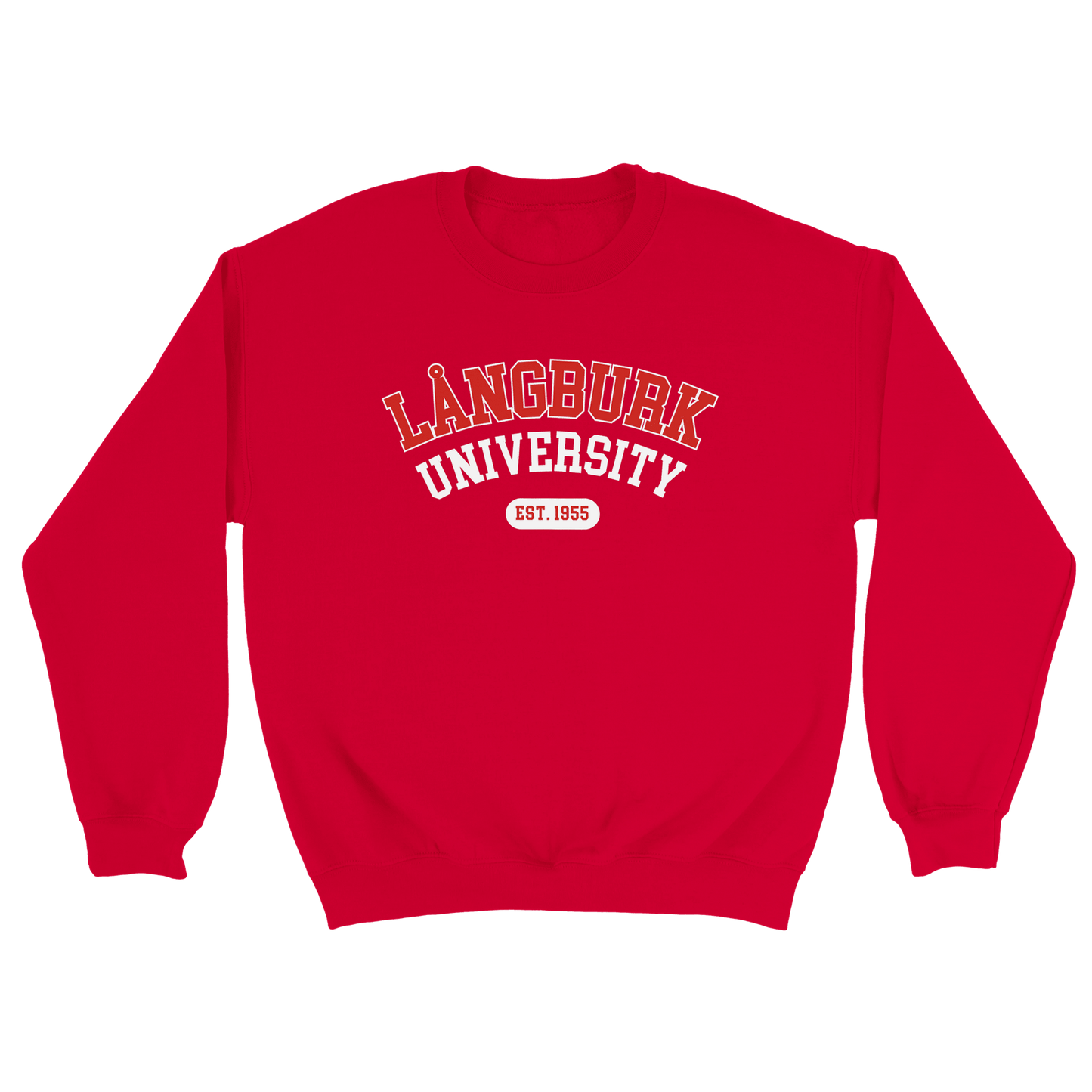 Långburk University Est. 1955 - Sweatshirt Röd