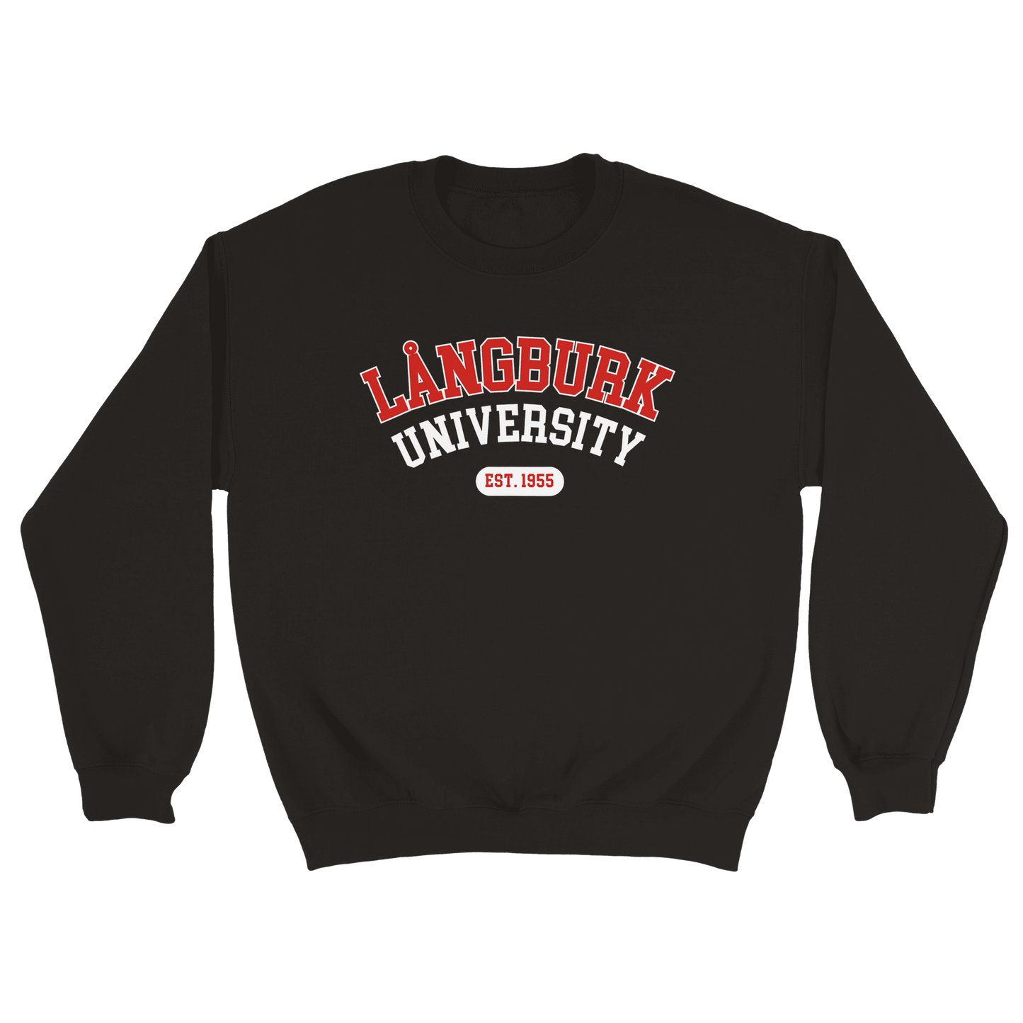 Långburk University Est. 1955 - Sweatshirt Svart