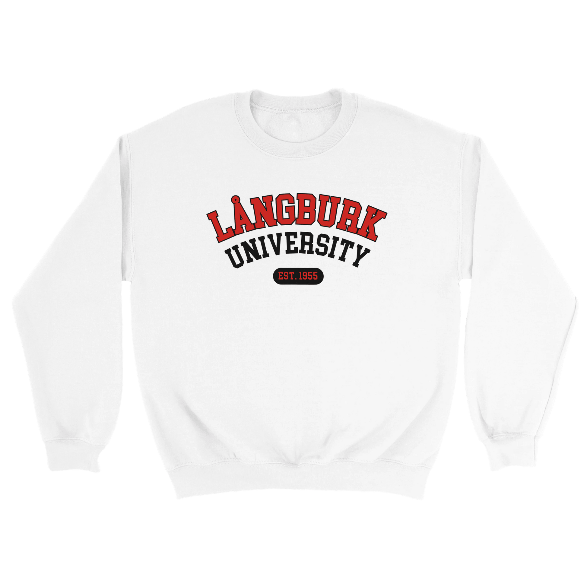 Långburk University Est. 1955 - Sweatshirt Vit