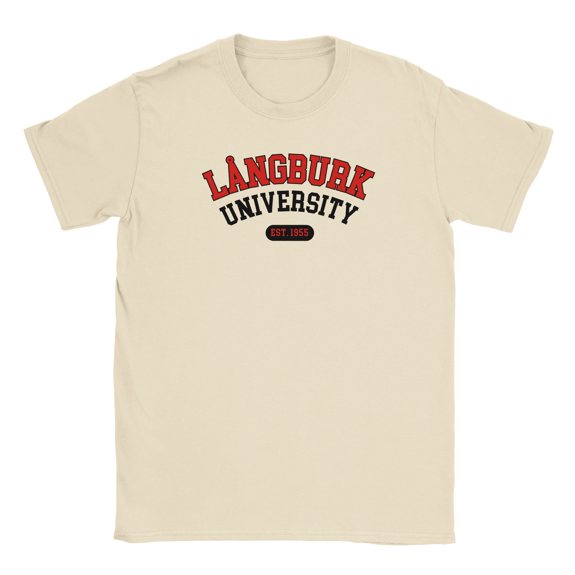 Långburk University Est. 1955 - T-shirt Beige