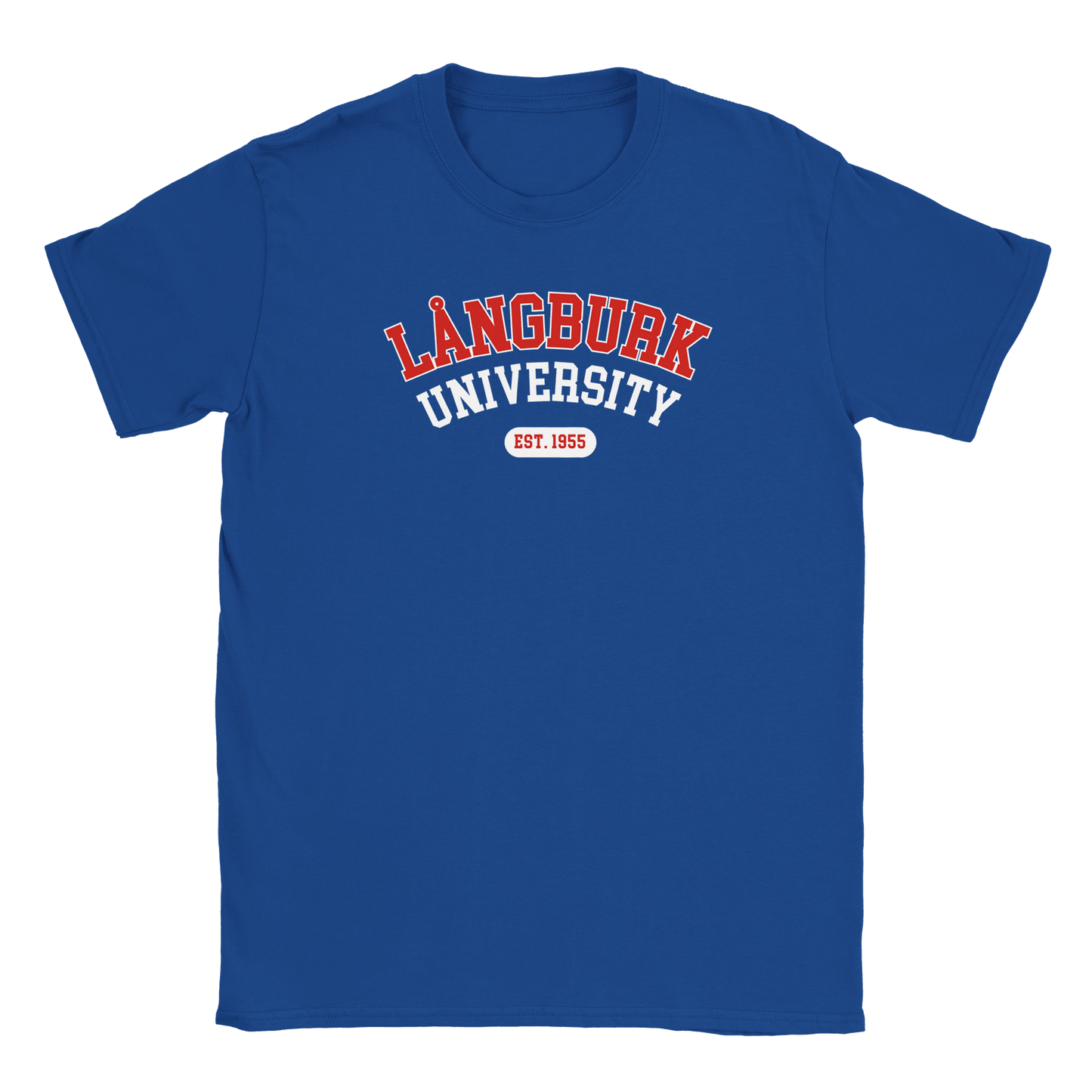 Långburk University Est. 1955 - T-shirt Blå