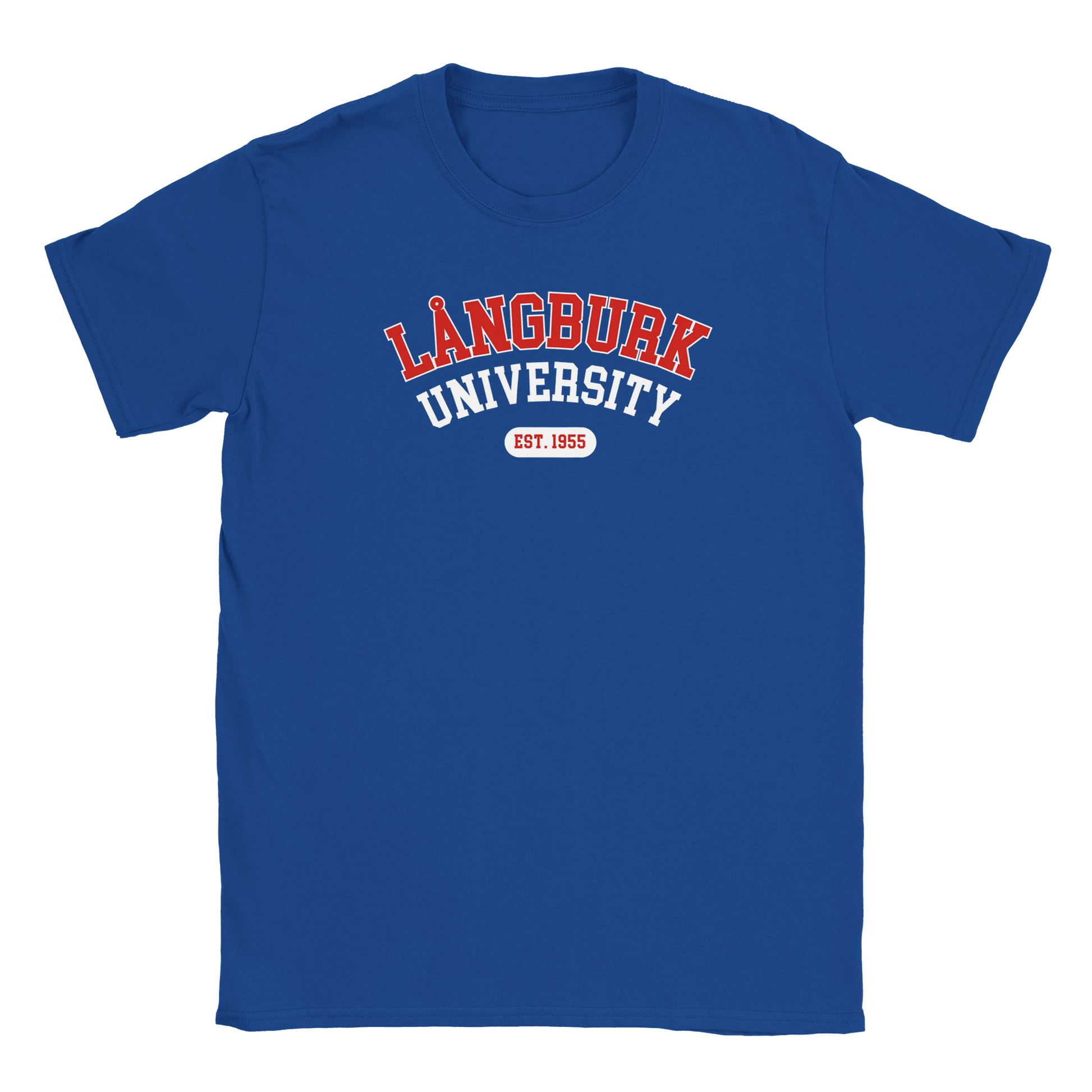 Långburk University Est. 1955 - T-shirt Blå