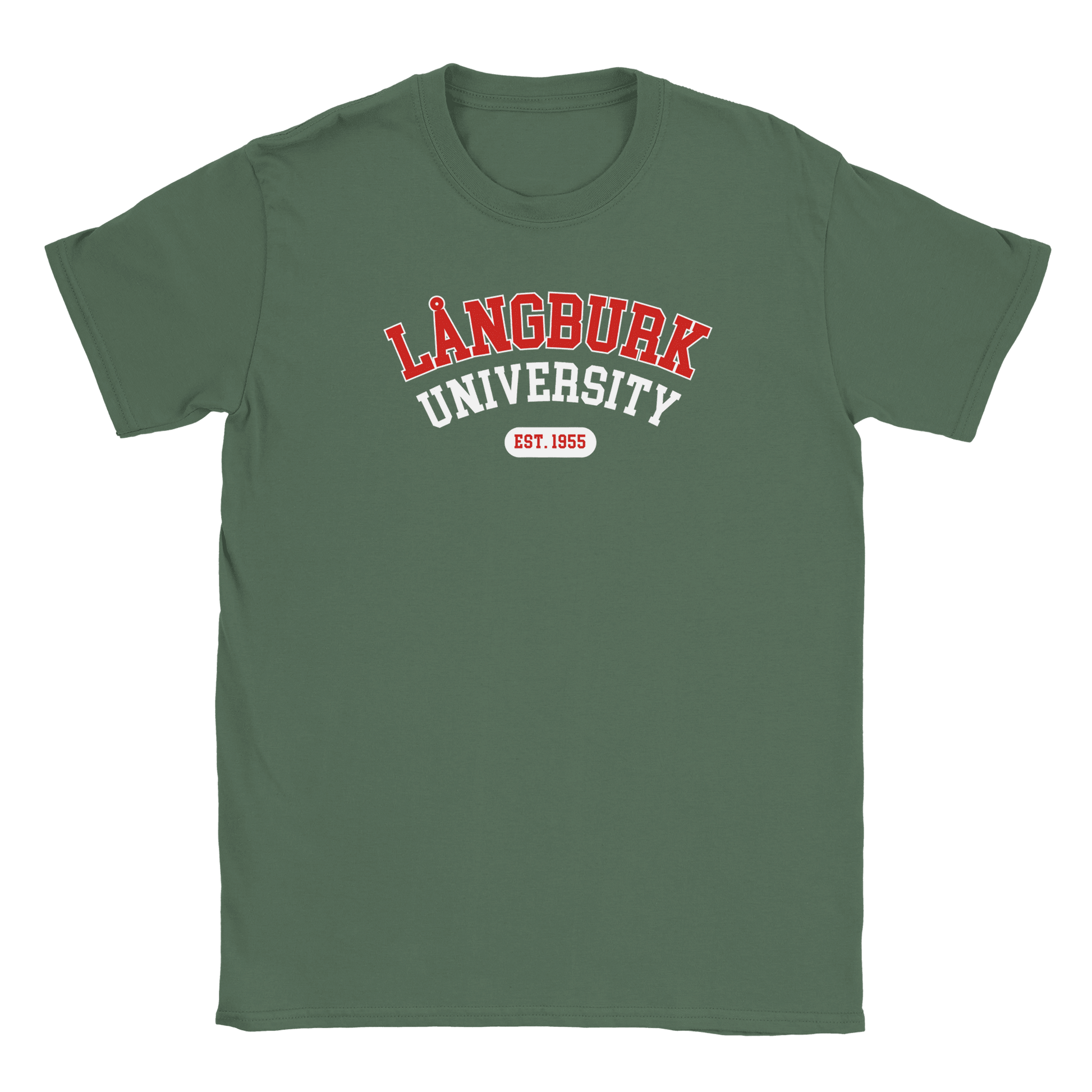 Långburk University Est. 1955 - T-shirt Militärgrön