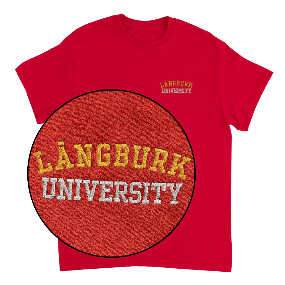 Långburk University - T-shirt med brodyr 