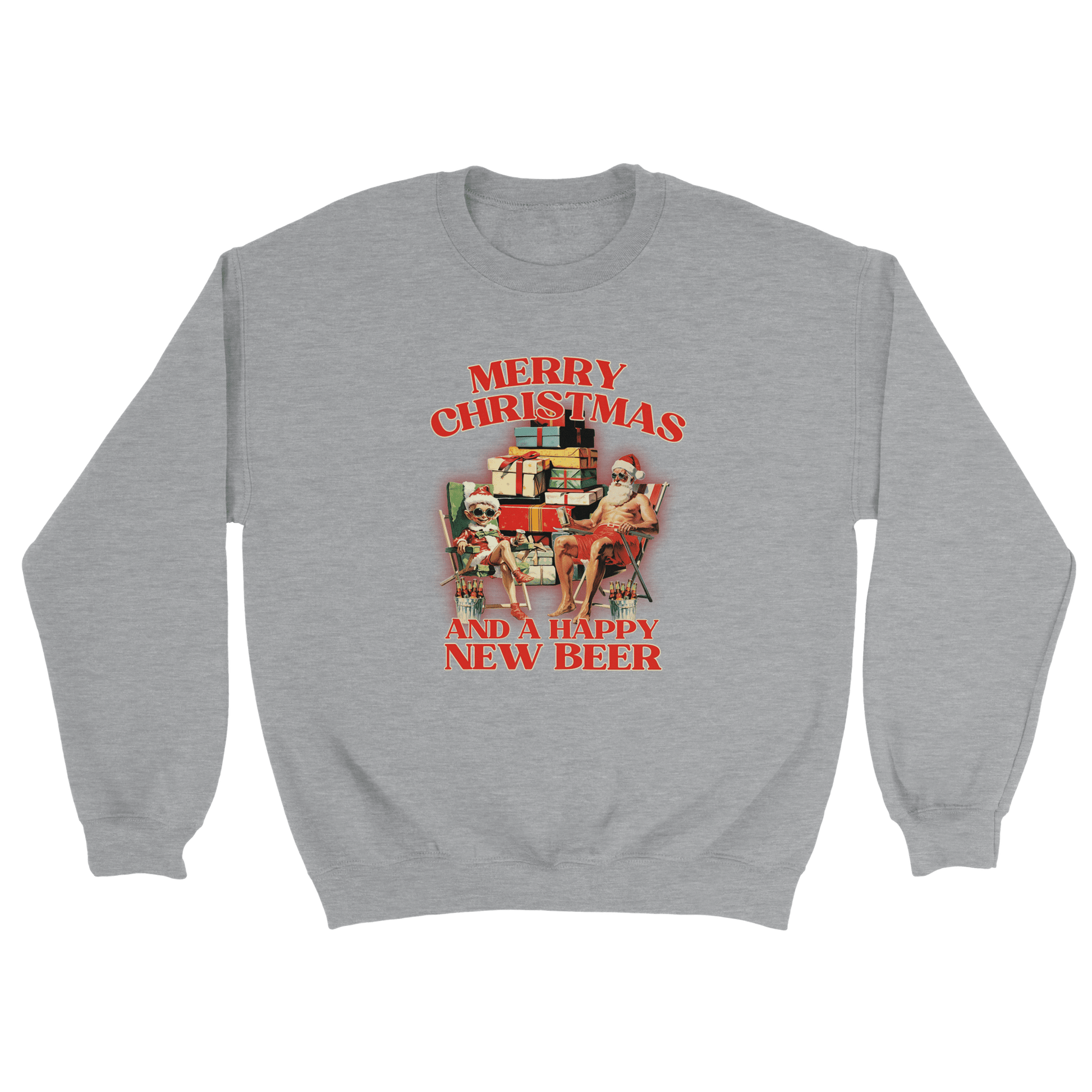 Merry Christmas and a Happy New Beer - Sweatshirt Grå