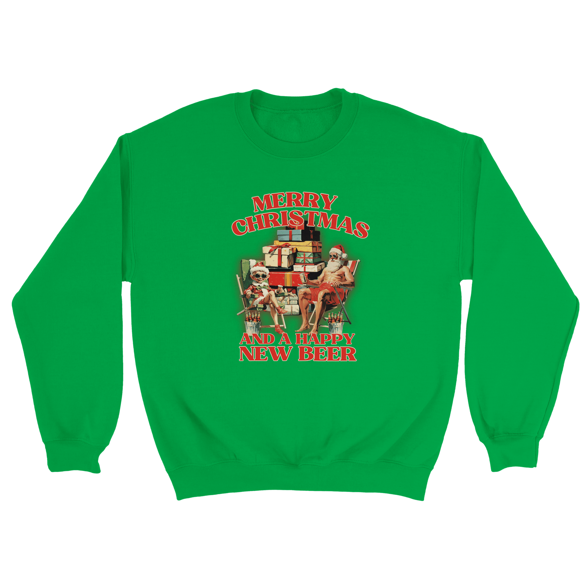 Merry Christmas and a Happy New Beer - Sweatshirt Grön