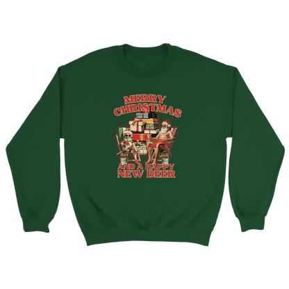 Merry Christmas and a Happy New Beer - Sweatshirt Mossgrön