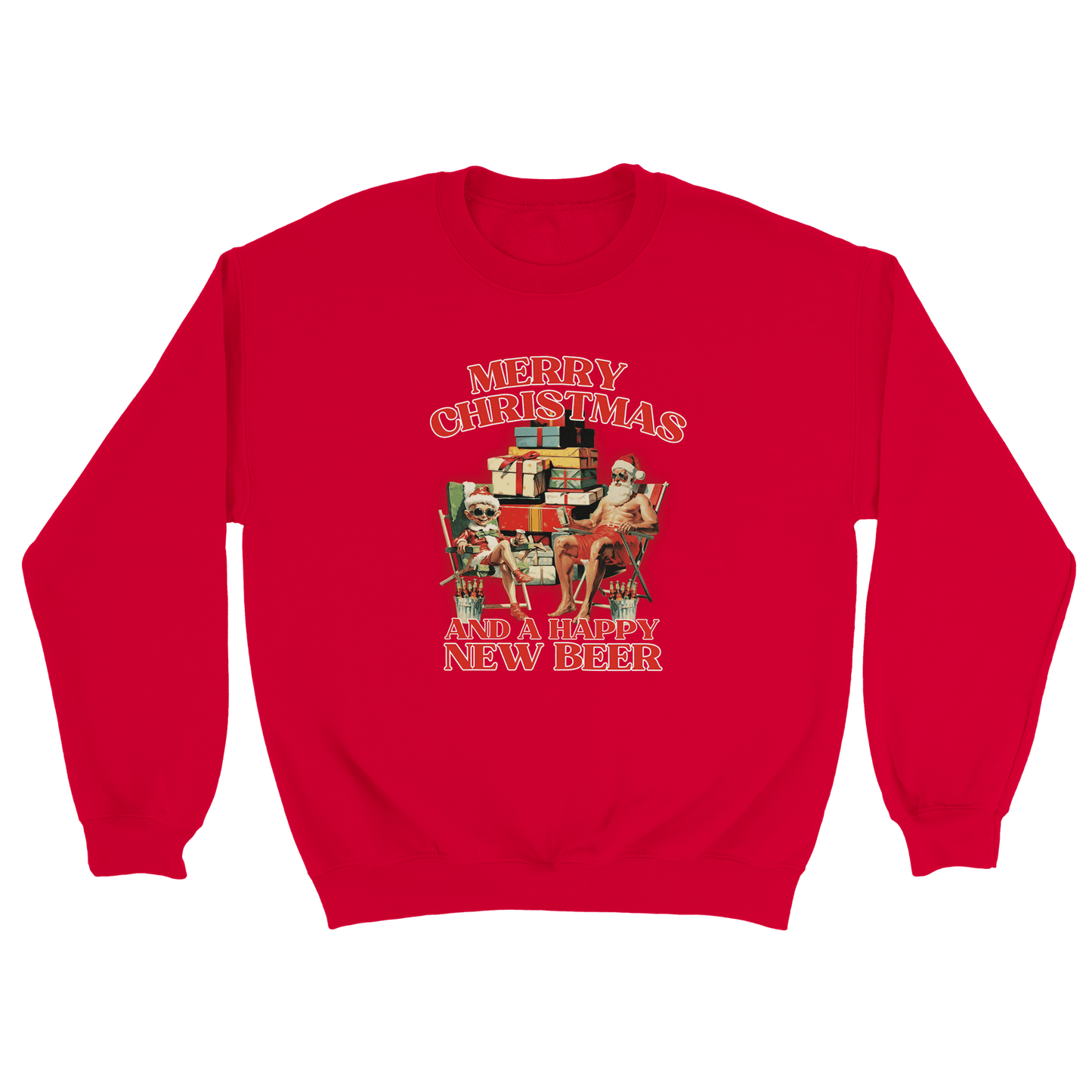 Merry Christmas and a Happy New Beer - Sweatshirt Röd