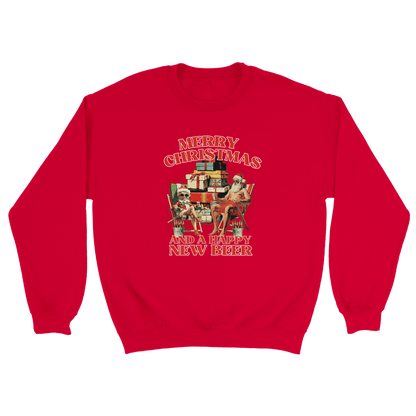 Merry Christmas and a Happy New Beer - Sweatshirt Röd