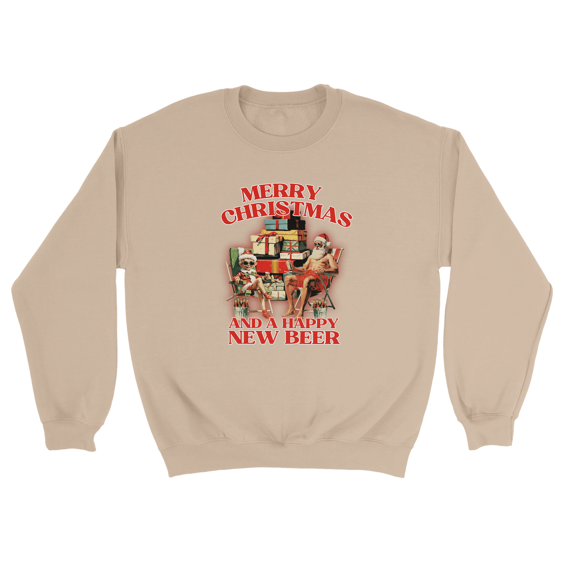 Merry Christmas and a Happy New Beer - Sweatshirt Sand