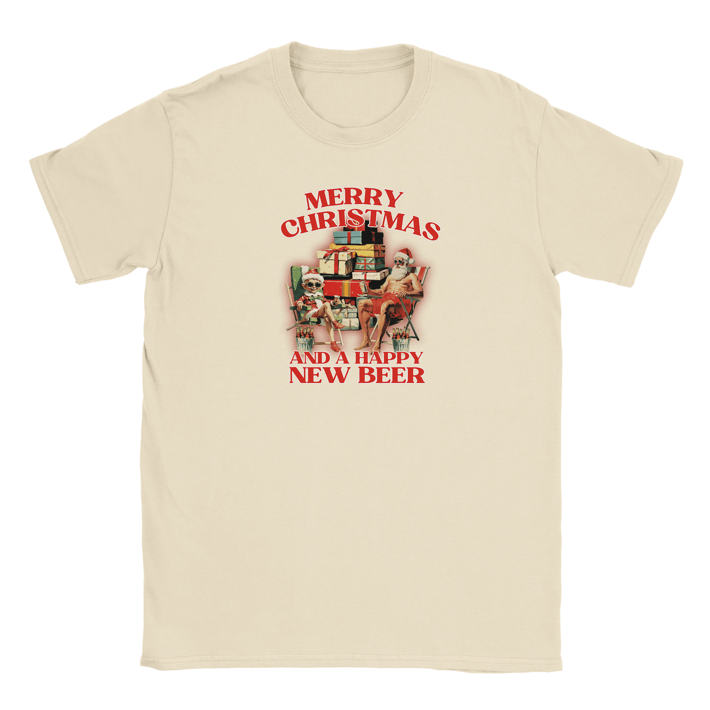 Merry Christmas and a Happy New Beer - T-shirt Beige
