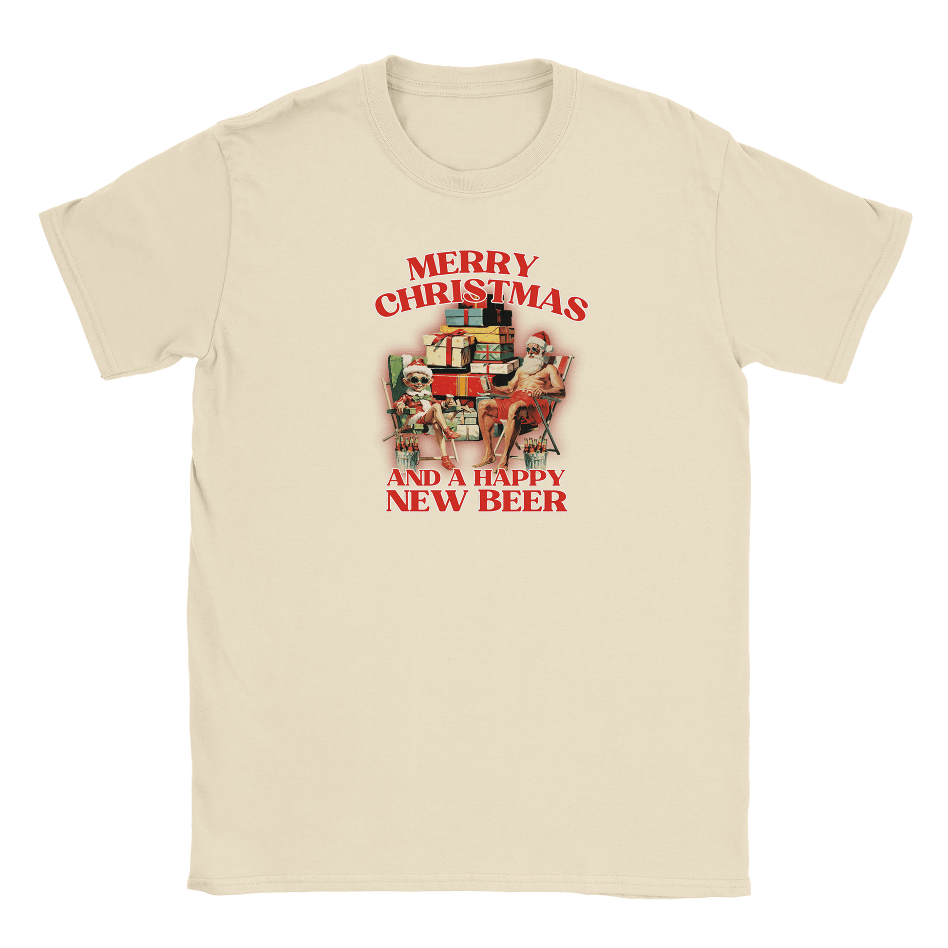 Merry Christmas and a Happy New Beer - T-shirt Beige