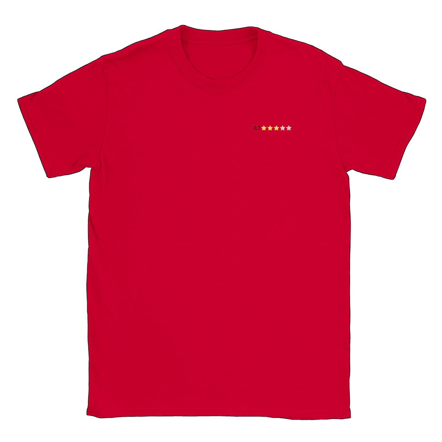 3,2 - T-shirt Röd