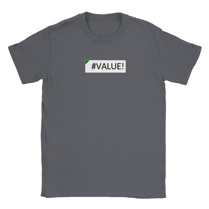 Excel Error Value - T-shirt Charcoal