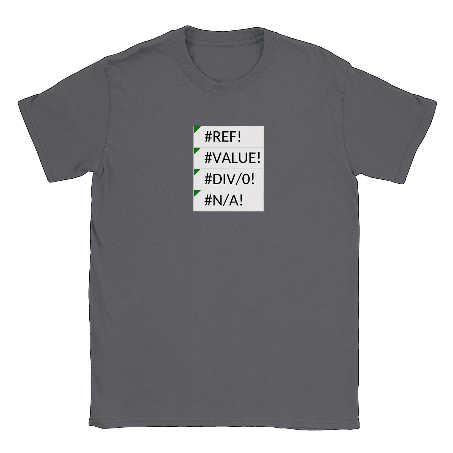 Excel errors - T-shirt Charcoal