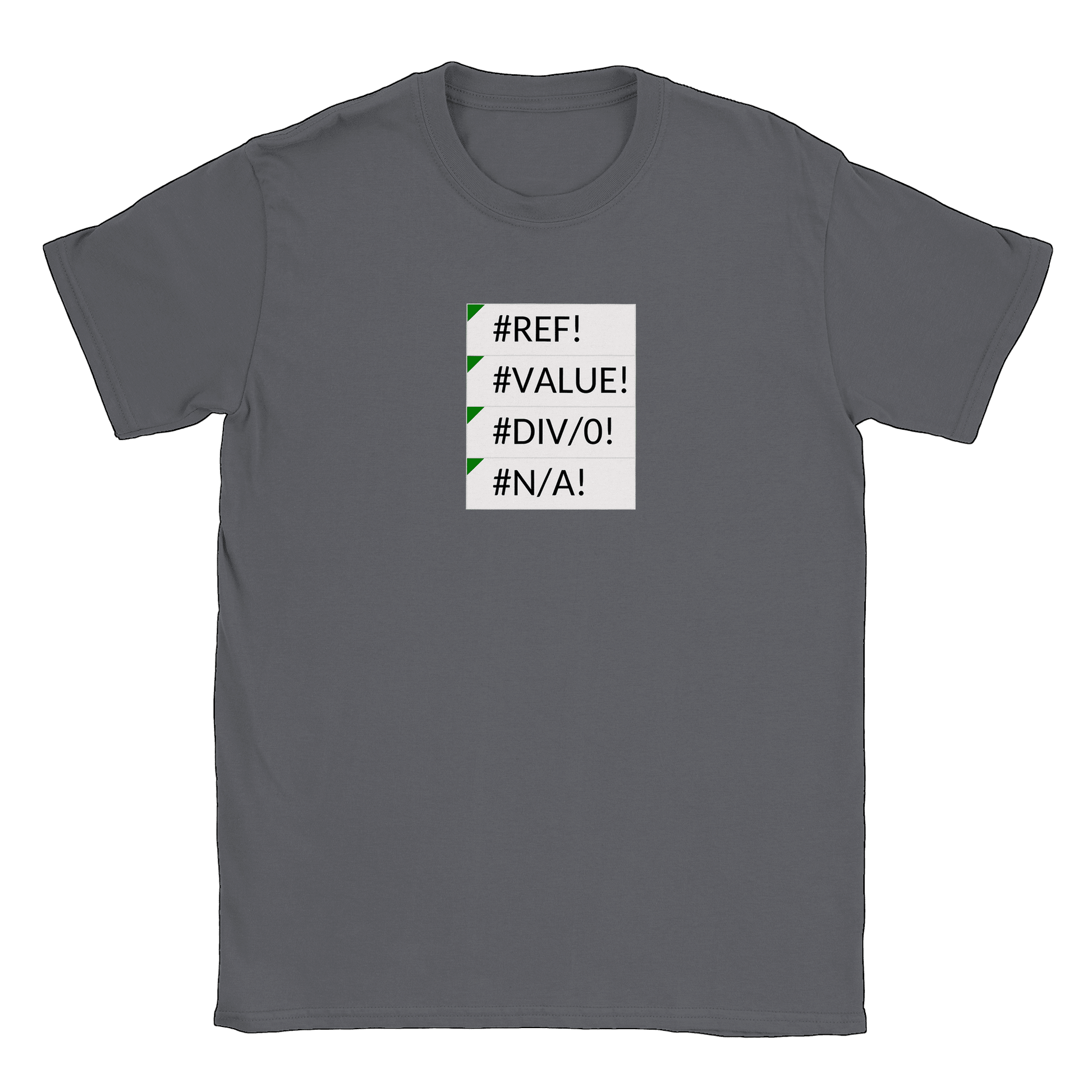 Excel errors - T-shirt Charcoal