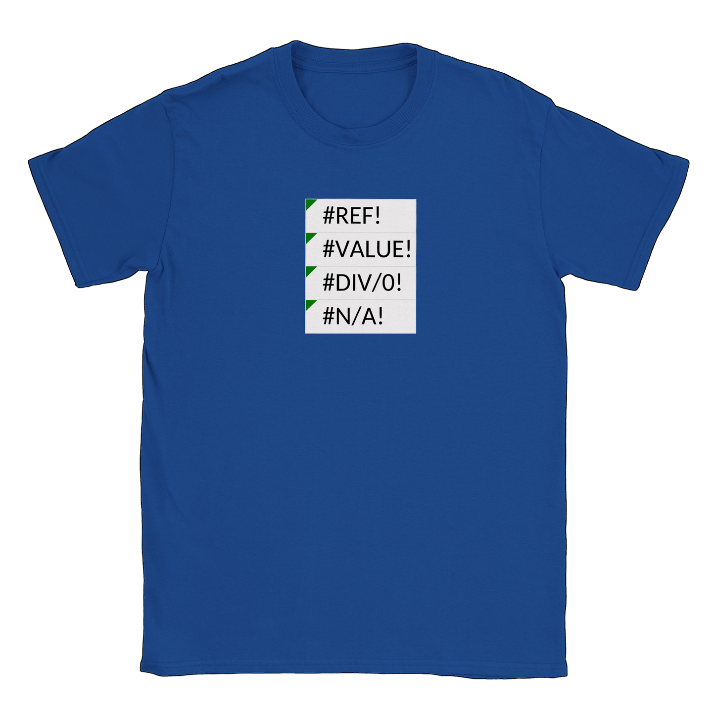 Excel errors - T-shirt Royal