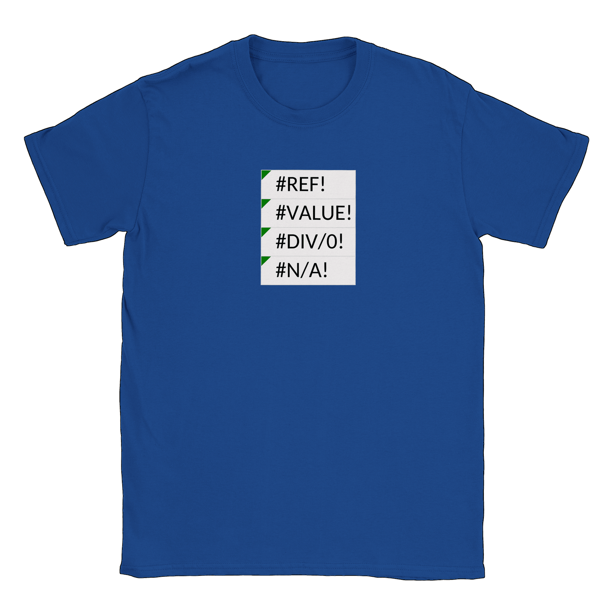 Excel errors - T-shirt Royal